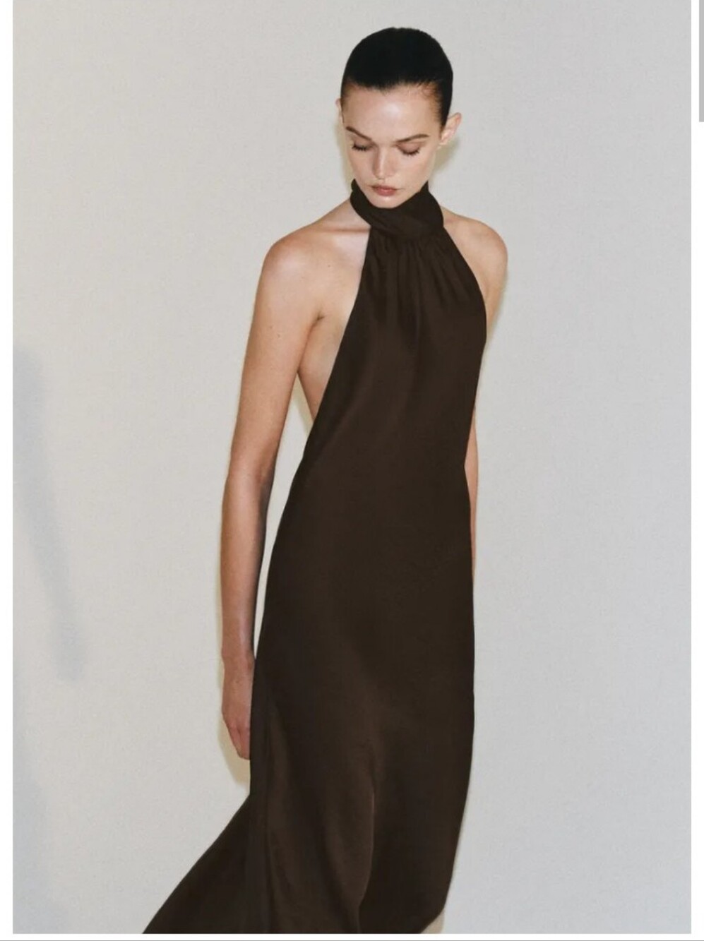 Zara ZW Collection Satin Halter Dress